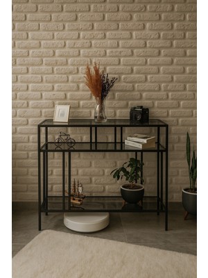 Normadia Modern Çok Raflı Füme Konsol, Şık ve Işlevsel Ev Dekoru
