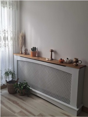 Normadia Ahşap Dresuar, Çam Ağacından, Petek Önü Kapama, Hazeranlı Şömine Dekoru