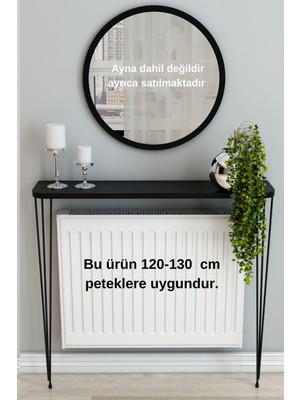Normadia 140 cm Siyah Oval Kesim Petek Üstü Raf, Şık ve Fonksiyonel Tasarım