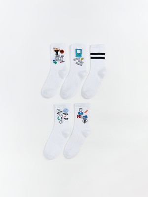 Lc Waikiki Yeni Sezon Baskılı Erkek Çocuk Soket Çorap 5'li