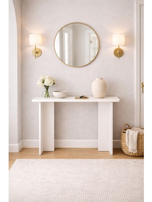 Normadia Şık Beyaz Dresuar, Antre ve Salonlar Için Modern Minimal Tasarım