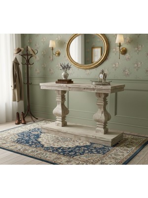 Normadia Eskitme Beyaz Masif Ahşap Country Dresuar, Şık Antre ve Hol Dekoru