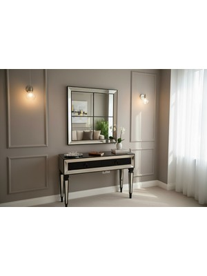 Normadia Modern Siyah Martı Dresuar Takımı, Mdf ve Lake Boyalı, Ayna ve Depolama