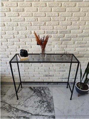 Normadia Modern Siyah Füme Camlı Metal Dresuar, Şık ve Fonksiyonel Köşe Dekoru