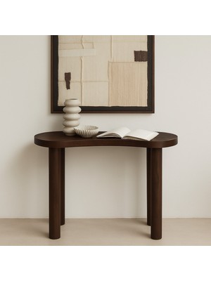 Normadia Modern Minimal Masif Ahşap Oval Dresuar, Şık ve Zarif Tasarım