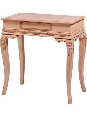 Normadia Şık Ahşap Lükens Oymalı Dresuar, Cilasız, Ham, 80 cm