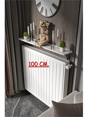 Normadia Beyaz Metal Raf 100 Cm, Montajsız Petek Üstü Kalorifer Rafı