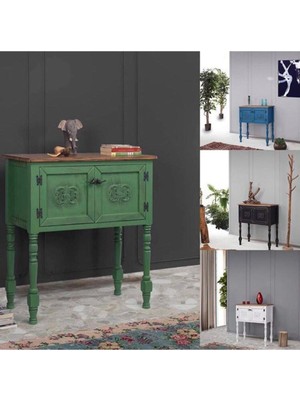 Normadia Pastel Boyalı Eskitme Ahşap Dresuar, Şık ve Zarif Tasarım