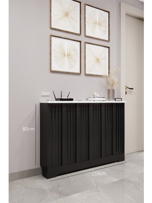 Normadia Şık Siyah-Beyaz Efes Model Dresuar, 116 cm Iç Ölçü, 120 cm Dış Ölçü