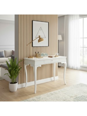 Normadia 110 cm Masif Rustik Beyaz Dresuar, Şık ve Fonksiyonel Tasarım