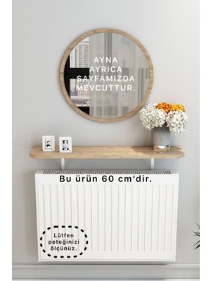 Normadia Şık Oval Meşe Petek Üstü Tak Çıkar Uçan Raf 60CM