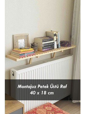 Normadia Ahşap Petek Üstü Raf, 40X18 Cm, Şık ve Fonksiyonel Kitaplık & Dresuar