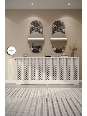 Normadia Beyaz Pera Model Dresuar, Petek Kaplama, Iç Ölçü 176 Cm, Dış Ölçü 180 cm