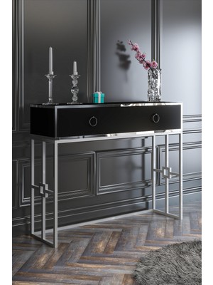 Normadia Şık Siyah ve Gümüş Renkli Cassandra Dresuar, Modern ve Zarif Tasarım