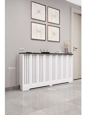 Normadia Şık Beyaz ve Siyah Petek Kaplamalı Efes Model Dresuar, Modern Tasarım