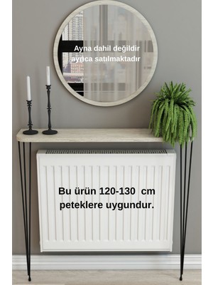 Normadia 140 cm Oval Traverten Petek Üstü Raf, Şık ve Fonksiyonel Dresuar