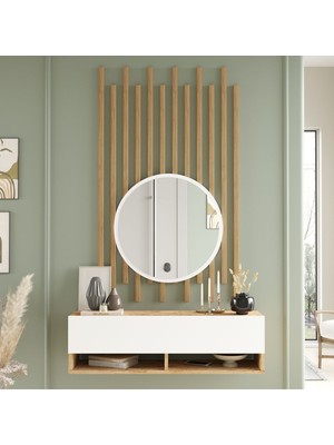 Normadia Şık Ahşap Çıtalı Aynalı Dresuar Seti, Modern ve Zarif Tasarım