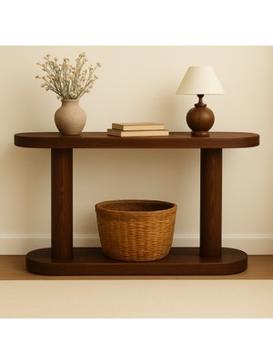 Normadia El Yapımı Masif Ahşap 2 Katlı Dresuar, Doğal Ağaç Konsol ve Dekoratif Tasarım