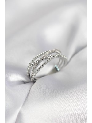 HERŞEYBURDAMODA Gümüş Renk Sarmal Model Kadın Yüzük