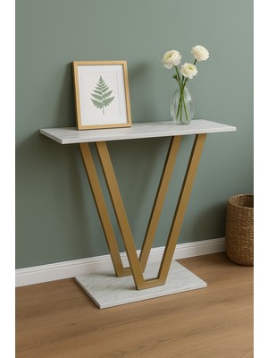 Normadia Modern Metal Ayaklı Şık Dresuar Sehpa, Kapı Yanına Uygun Tasarım