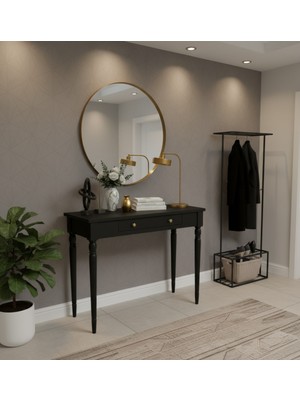 Normadia 80 cm Masif Tornalı Siyah Modern Dresuar, Şık ve Dayanıklı Tasarım