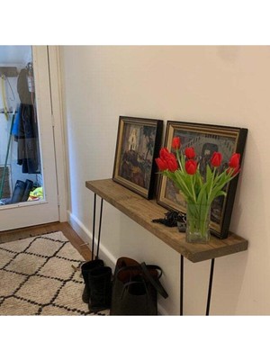 Normadia Şık ve Rustik Dar Konsol Masası, Petek Üstü ve Giriş Dekorasyonu