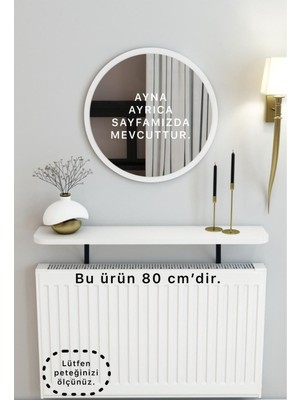 Normadia Beyaz Petek Üstü Tak Çıkar Uçan Raf ve Dresuar Oval Kesim 80 cm