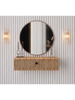 Normadia Atlantik Çam Renkli Mdf Kapaklı 69 cm Duvarlı Dresuar