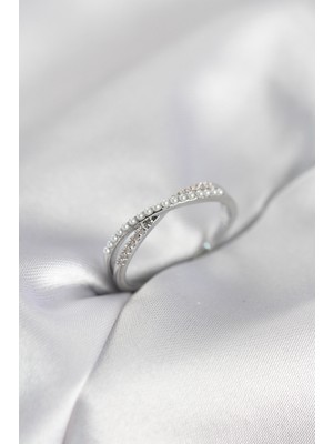 HERŞEYBURDAMODA Incili ve Zirkon Taşlı Gümüş Renk Kadın Yüzük