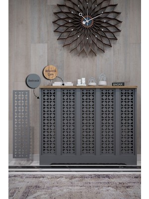 Normadia Antrasit Çam Renkli Truva Model Dresuar, 96 cm Iç Ölçü, 100 cm Dış Ölçü