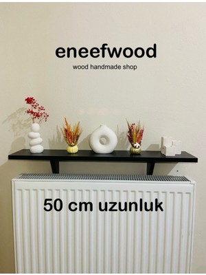 Normadia Modern 50X15 cm Siyah Mat Petek Üstü Raf, Şık ve Fonksiyonel Dekorasyon