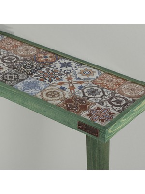 Normadia Yeşil Masif Dresuar 122X20CM, Şık ve Doğal Tasarım