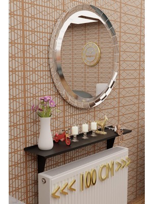 Normadia Montajsız Siyah Petek Üstü Metal Raf 100 Cm, Şık ve Fonksiyonel Tasarım