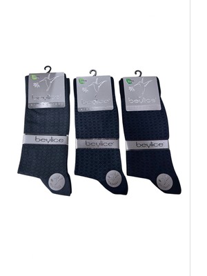 Giyim Beylice Desenli Bambu Dikişsiz Erkek Çorabı -Sıkmayan Lastik- Tavşan Kulağı Kavrayan Topuk 12 Adet