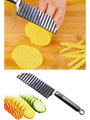 Karahanbey Tırtıklı Patates Kesme Bıçağı - Şekilli Sebze ve Meyve Dilimleyici - Lisinya
