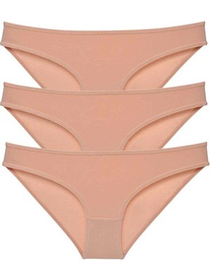 Giyim 3 Adet Süper Eko Set Likralı Kadın Slip Külot Ten