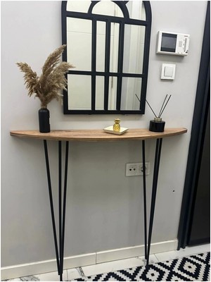 Normadia Yarım Ay Oval Dresuar Atlantik Çam 100CM Siyah Ayak, Şık ve Fonksiyonel Tasarım