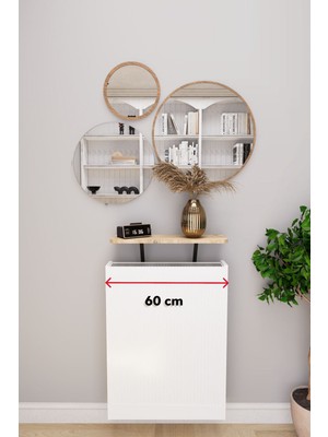 Normadia Şık ve Fonksiyonel Petek Üstü Uçan Raf, 60X18 cm Atlantik Çam Tasarımı