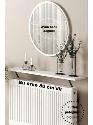 Normadia Şeffaf Beyaz Petek Üstü Uçan Raf, Duvara Montajsız, 80X18 cm