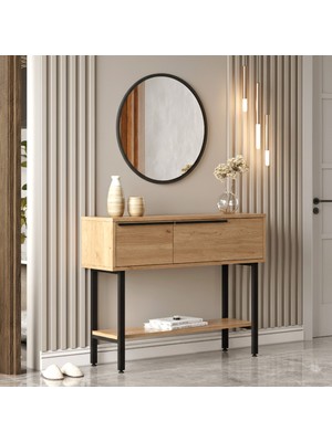 Normadia Şık Bohem Dresuar 100CM Aynalı Kapaklı Metal Ayaklı Sepet BOH12