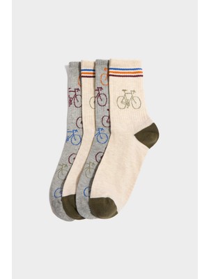 DeFacto Erkek Çocuk Dikişsiz 4lü Pamuklu Uzun ÇORAP H1565A8NS