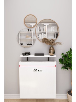 Normadia Şeffaf Tasarım Petek Üstü Uçan Raf, Beyaz, 80X18 cm