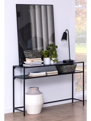 Normadia Modern 100 cm Kahve Köşesi Dresuar, Siyah Ahşap Konsol