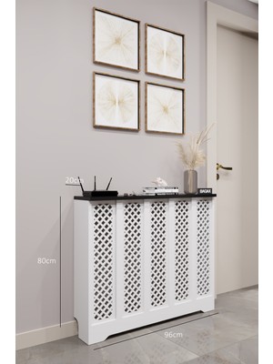 Normadia Modern Beyaz ve Siyah Renkli Perge Model Dresuar, 96-100 cm Ölçüler