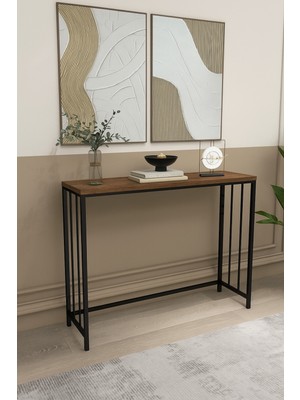 Normadia Şık Çok Amaçlı Dekoratif Izgara Detaylı Raflı Konsol