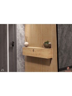 Normadia 80 cm Meşe Kapaklı Çok Amaçlı Salon ve Antre Düzenleyici Dolap