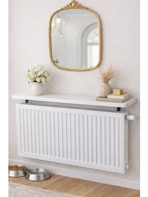 Normadia Oval Kesim Petek Üstü Uçan Raf, Beyaz, 100X18 Cm, Şık ve Pratik Tasarım