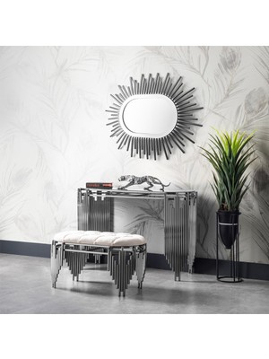 Normadia Modern 120CM Dresuar Takım Seti, Puf ve Ayna ile Şık Dekorasyon