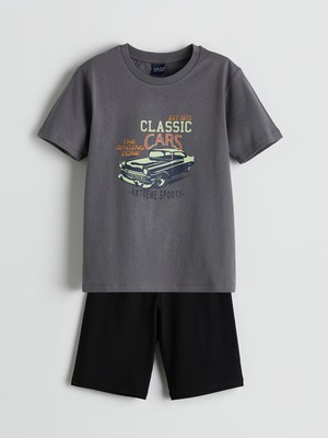 Lc Waikiki Yeni Sezon Bisiklet Yaka Erkek Çocuk Şortlu Pijama Takımı