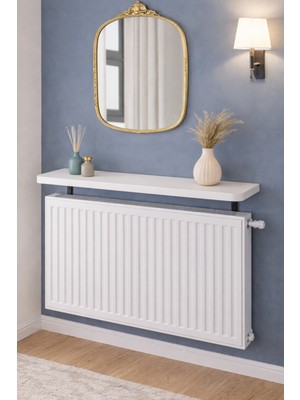 Normadia Oval Kesim Petek Üstü Uçan Raf, 60X18 Cm, Beyaz, Çok Amaçlı ve Şık